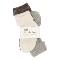 BIRKHOLM 3-Pak Skridsikre Baby Strømper Mix